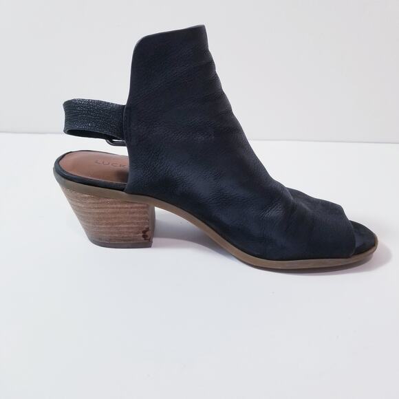 Lucky Brand Black Cutout Chunky Heels - Picture 1 of 11